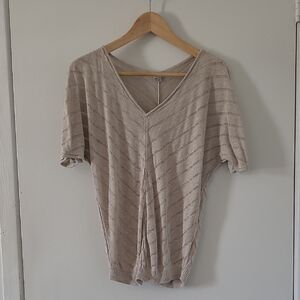 Kismet Beige Short Sleeve Knit Top
